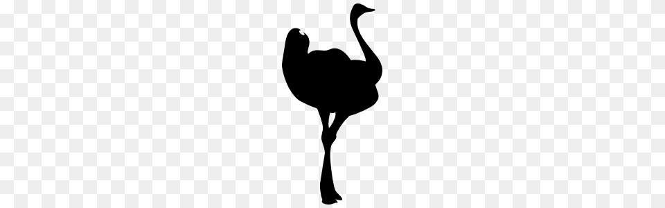 Lovely Ostrich Sticker, Silhouette, Animal, Antelope, Mammal Png Image