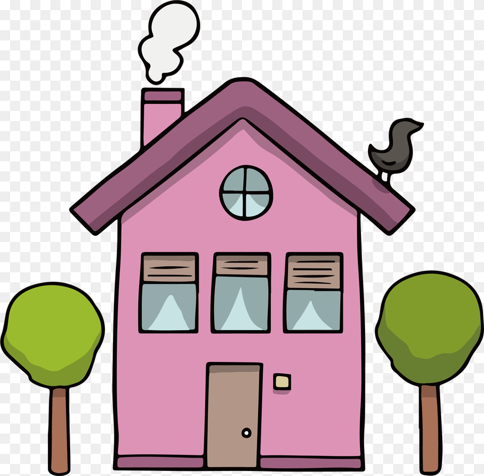 Lovely Purple Transprent Little House Cartoon Clipart Cartoon Purple House Clipart, Architecture, Building, Shelter, Outdoors Png Image