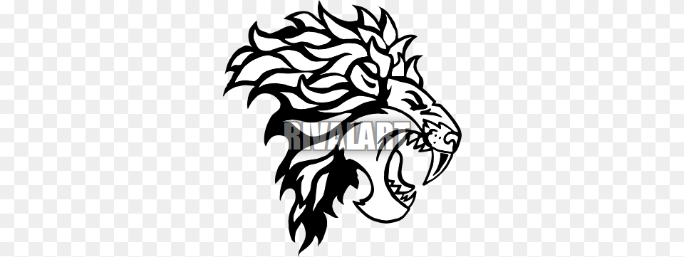 Lovely Roaring Lion Clipart Clip Art Lion Roar Images Lions Roaring Drawing Black And White, Stencil, Dragon, Face, Head Free Transparent Png