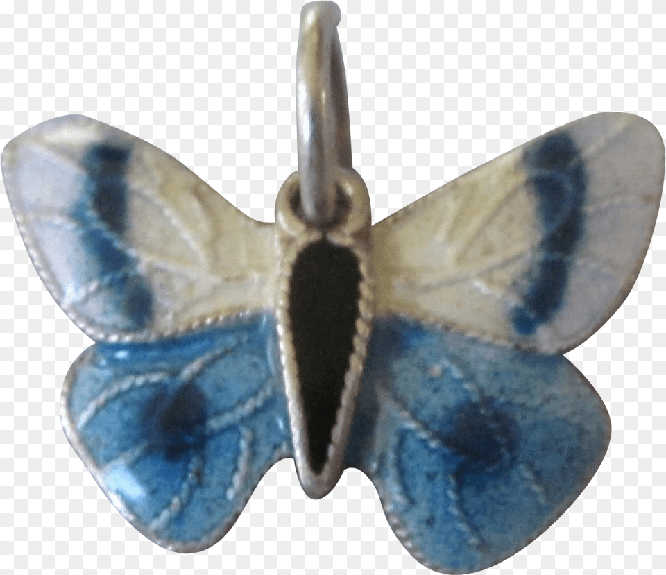 Lovely Sterling Enamel Two Sided Butterfly Charm Common Blue, Accessories, Earring, Jewelry, Appliance Png Image