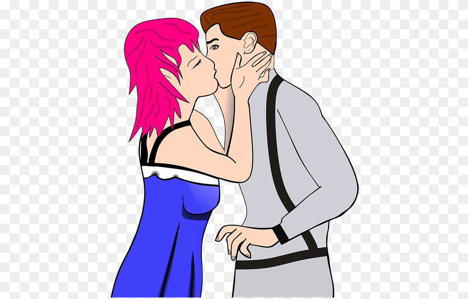 Lovers Cartoon Images, Kissing, Book, Comics, Romantic Png Image