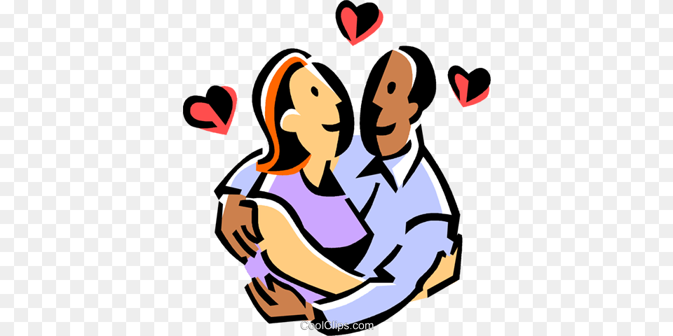 Loving Couple Hugging Royalty Vector Clip Art Illustration, People, Person, Baby, Face Free Transparent Png