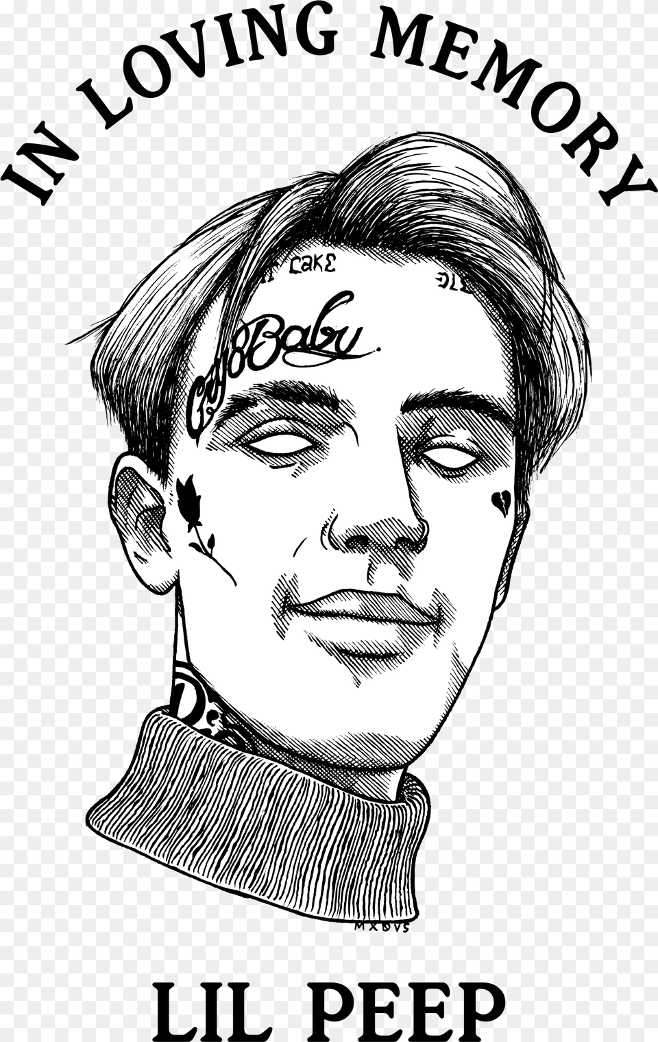 Loving Memory Lil Peep, Portrait, Art, Drawing, Face Free Transparent Png