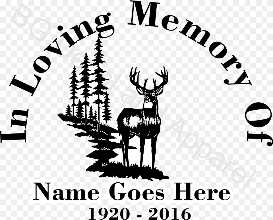 Loving Memory Of Deer Loving Memory Deer Decals, Logo, Stencil, Animal, Antelope Free Transparent Png