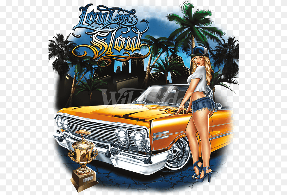 Low And Slow Lowrider Art Muscle Car, Adult, Vehicle, Transportation, Person Png Image