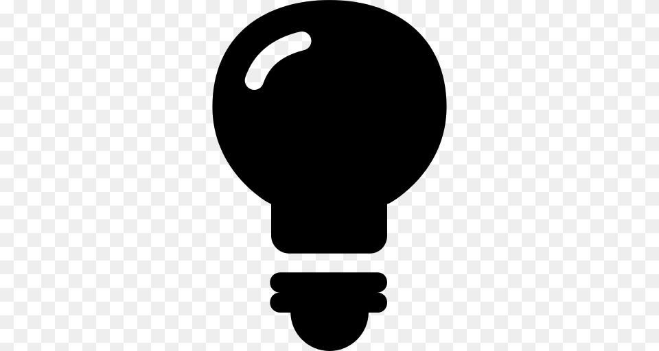 Low Energy Light Bulb Icon, Gray Png Image