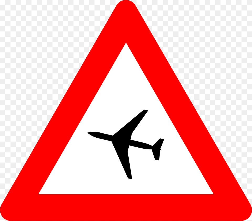 Low Flying Aircraft Sign In Belgium Clipart, Symbol, Road Sign, Rocket, Weapon Free Transparent Png