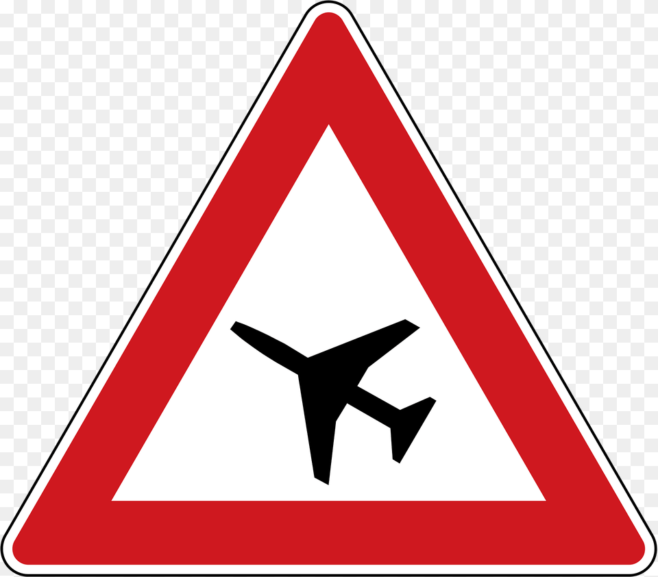 Low Flying Aircraft Sign In Czech Republic Clipart, Symbol, Road Sign Free Transparent Png