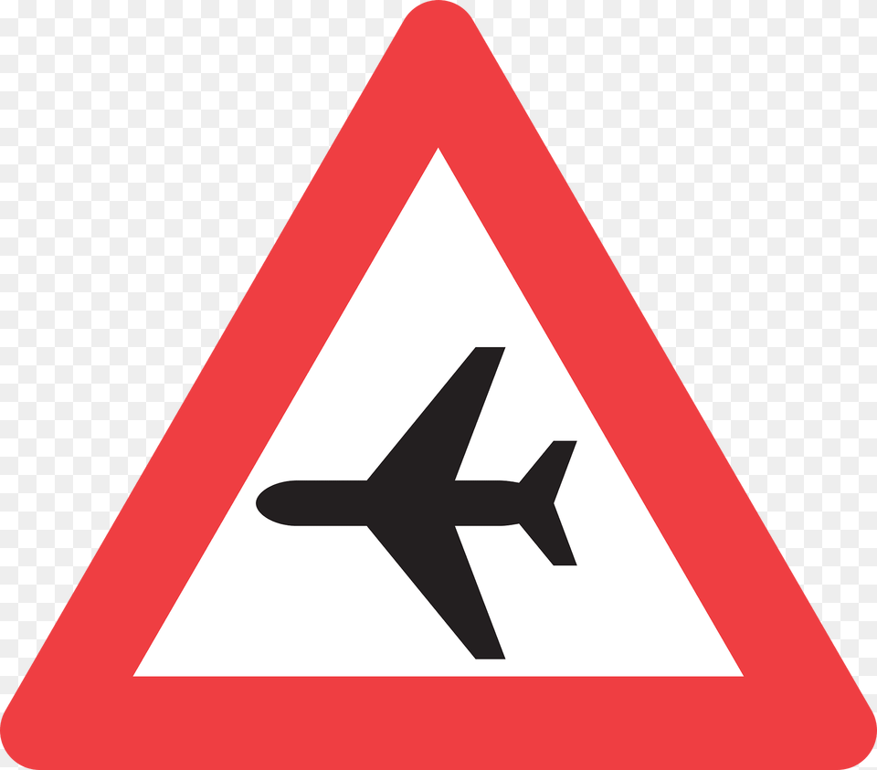 Low Flying Aircraft Sign In Denmark Clipart, Symbol, Road Sign, Rocket, Weapon Png Image