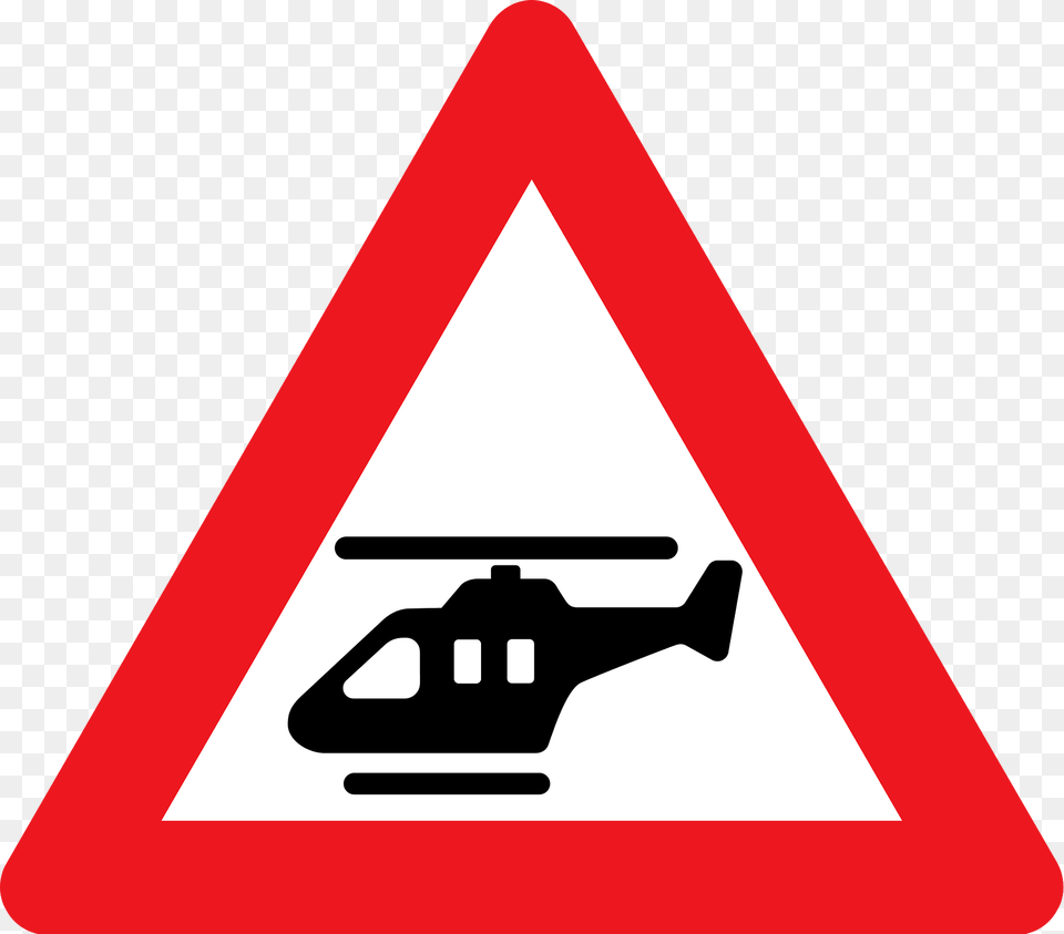 Low Flying Aircraft Sign In Denmark Clipart, Symbol, Road Sign, Helicopter, Transportation Free Png Download