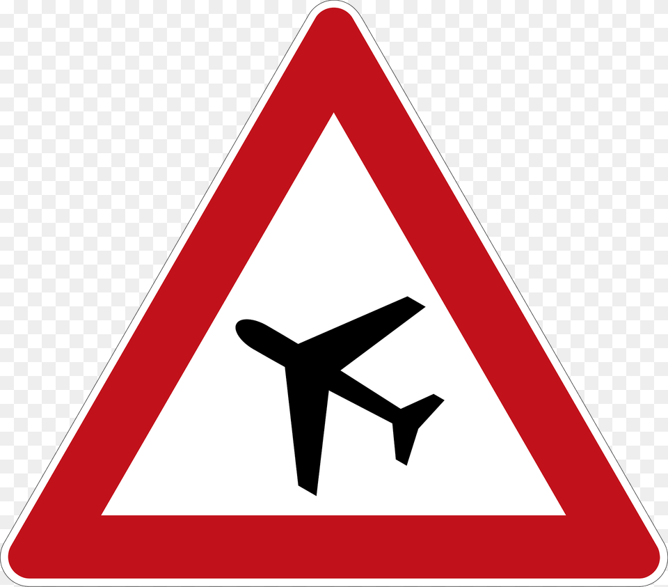 Low Flying Aircraft Sign In Germany Clipart, Symbol, Road Sign Free Png Download
