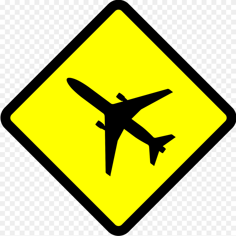 Low Flying Aircraft Sign In Indonesia Clipart, Symbol, Road Sign, Airplane, Transportation Free Png Download