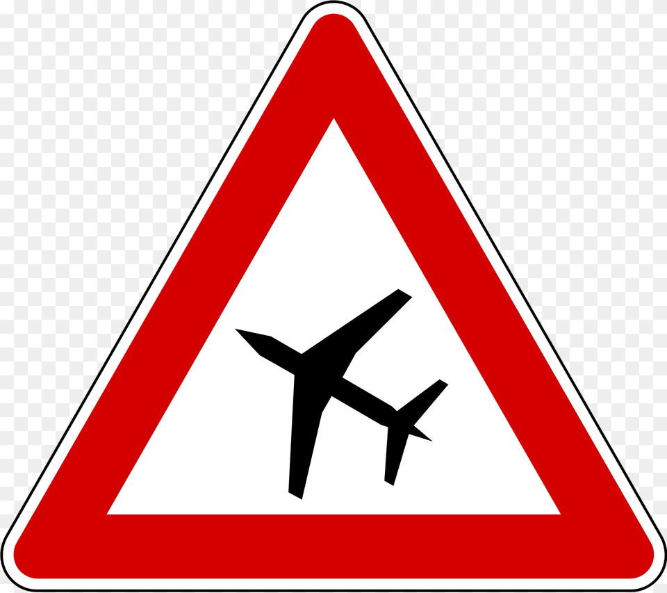 Low Flying Aircraft Sign In Slovenia Clipart, Symbol, Road Sign Free Png