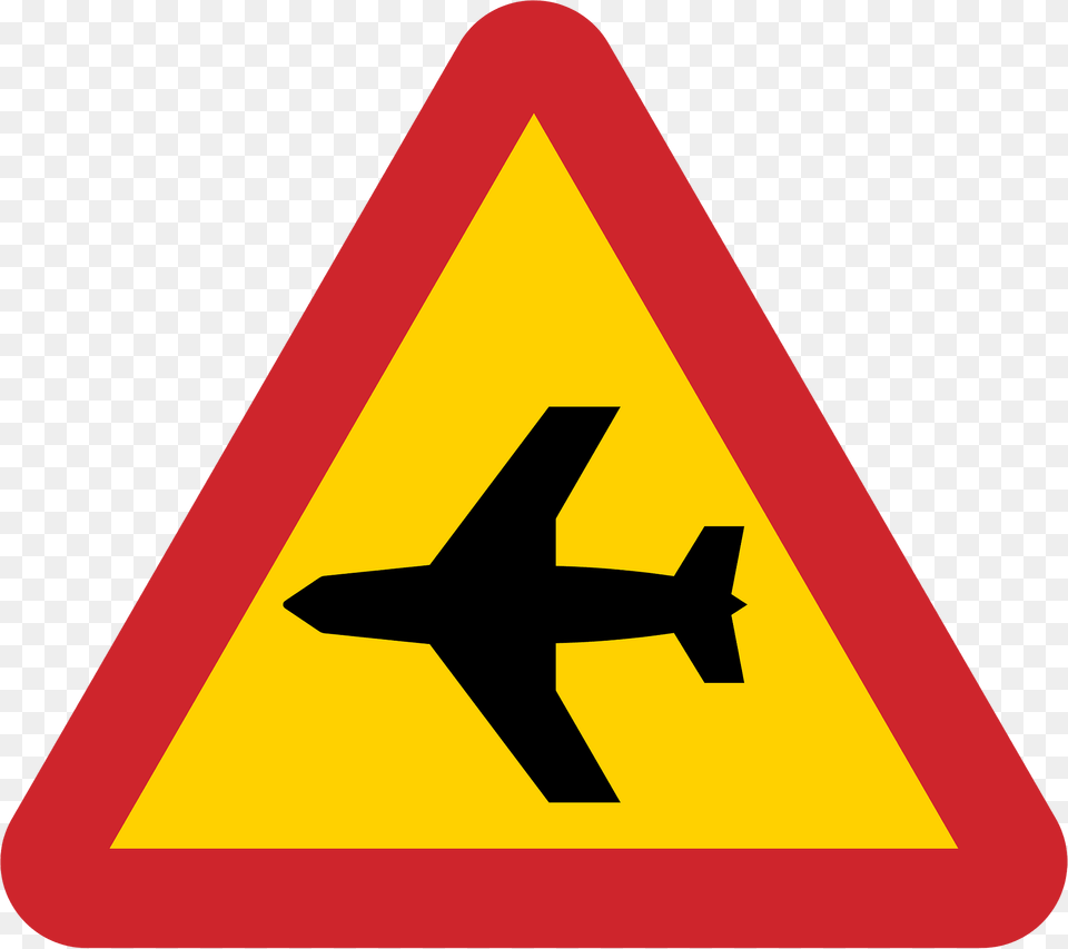 Low Flying Aircraft Sign In Sweden Clipart, Symbol, Road Sign Free Png Download