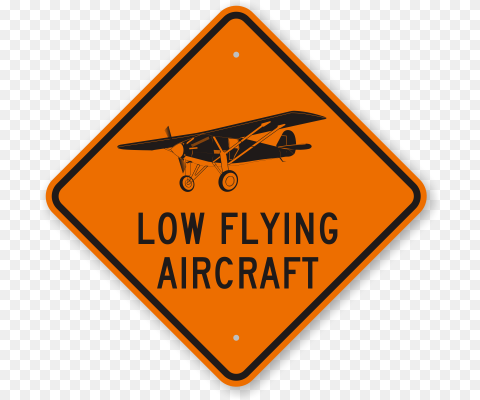 Low Flying Aircraft Street Amp Traffic Warning Sign Explosives Placard, Symbol, Airplane, Transportation, Vehicle Png Image