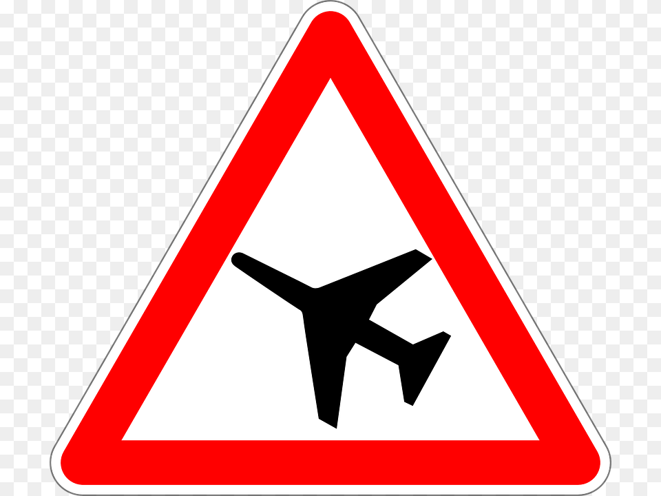 Low Flying Aircraft Warning Road Sign, Symbol, Road Sign Png