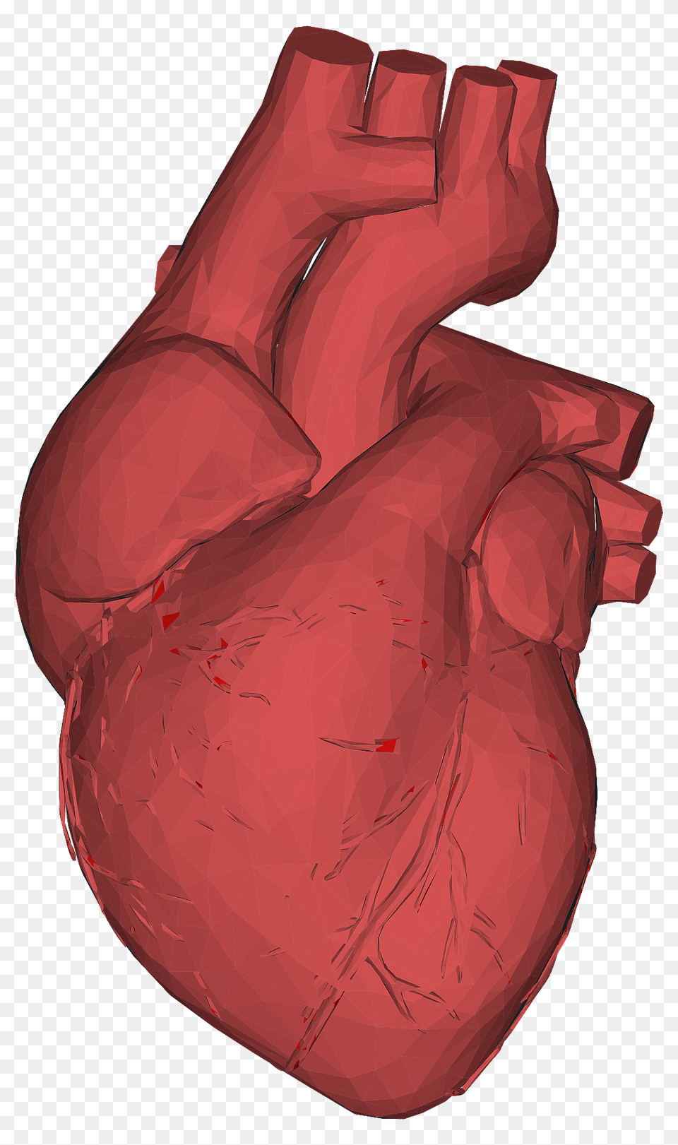 Low Poly 3 D Heart Red Clipart, Clothing, Glove, Body Part, Hand Png Image