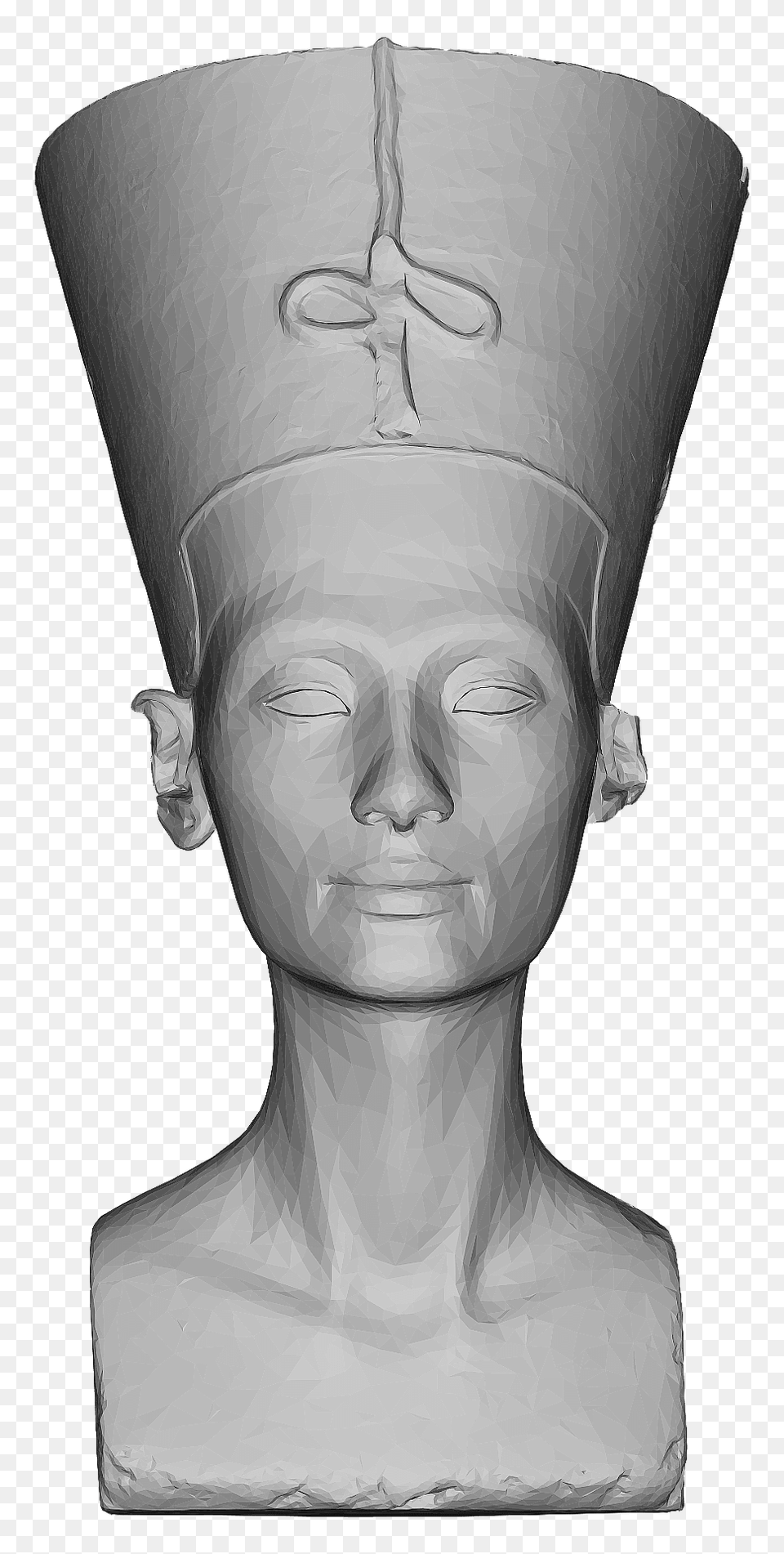 Low Poly 3 D Nefertiti Bust Clipart, Art, Person, Face, Head Free Png