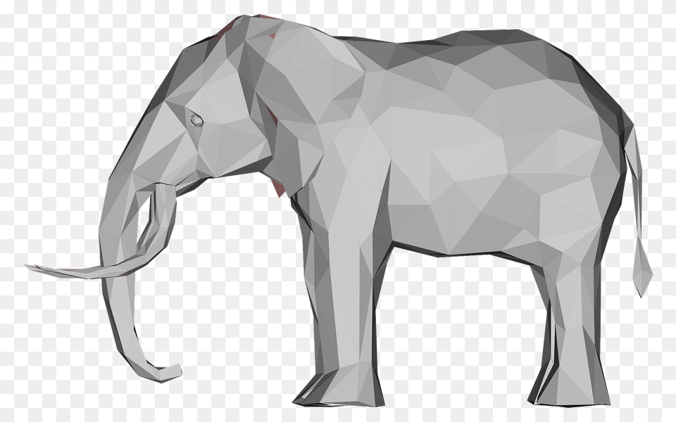 Low Poly 3d Elephant Clipart, Animal, Mammal, Wildlife, Art Png Image