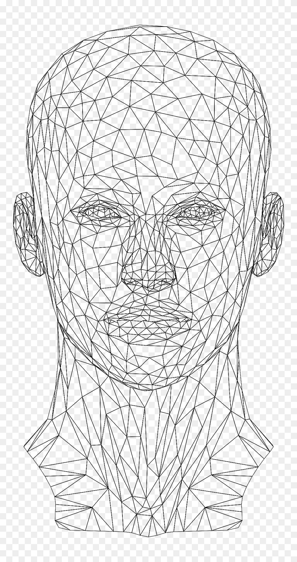 Low Poly Female Head Wireframe Clipart, Art, Drawing, Person, Ammunition Free Png