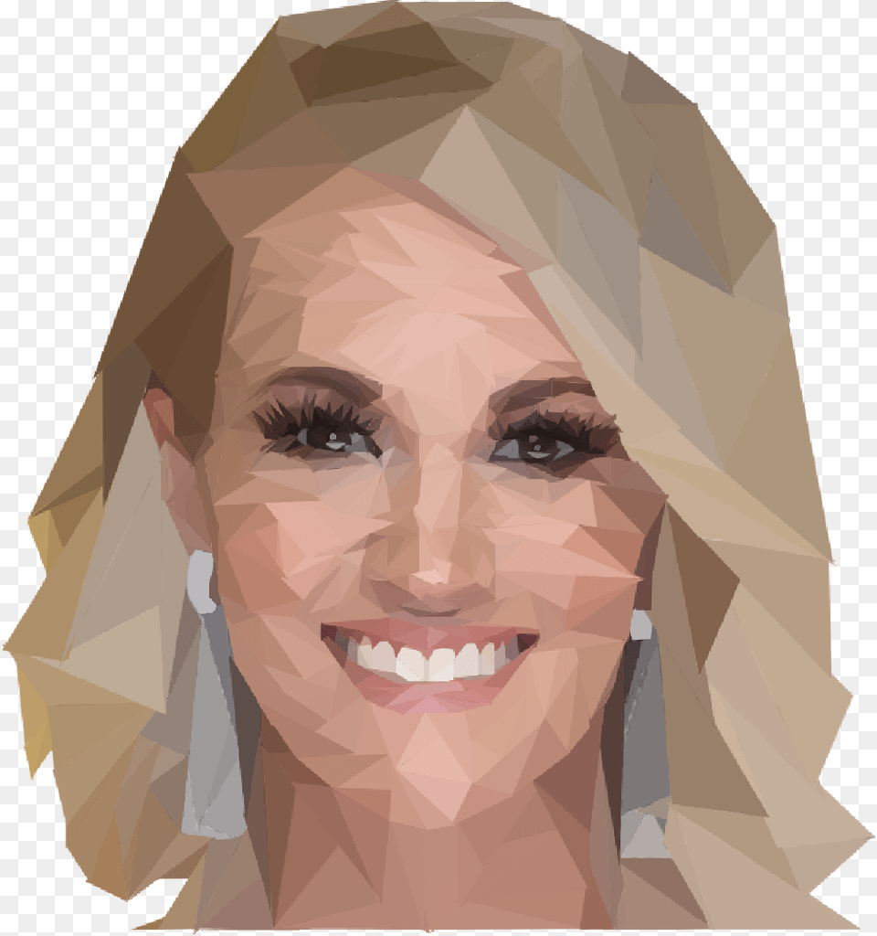 Low Poly Image Of The Queen Herself Carrie Underwood Illustration, Head, Portrait, Photography, Face Png