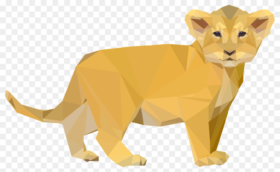 Low Poly Lion Cub Clipart, Animal, Mammal, Wildlife, Person Free Transparent Png