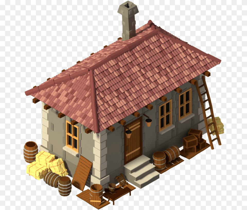 Low Poly Medieval House 02 By Nsrossy Medieval House Low Poly, Architecture, Rural, Outdoors, Nature Free Png Download