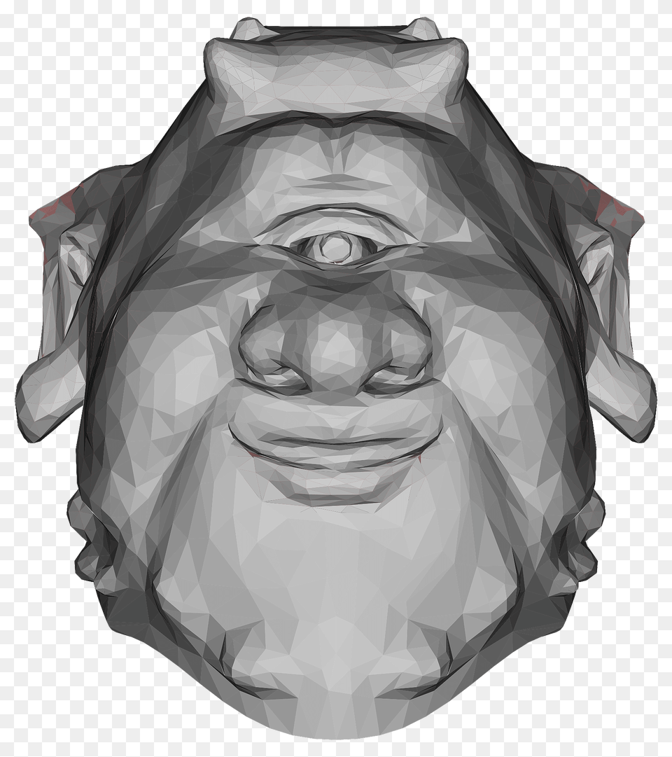 Low Poly Ogre Head Clipart, Art, Drawing, Face, Portrait Png