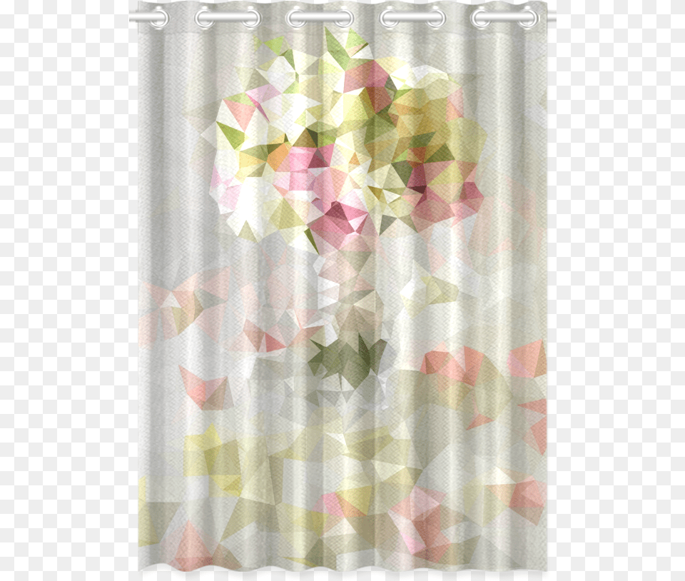 Low Poly Pastel Flower New Window Curtain 52quot X, Shower Curtain, Adult, Bride, Female Png