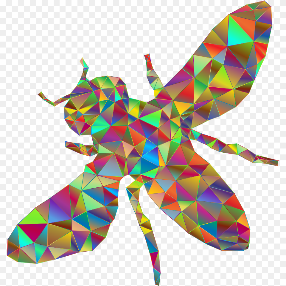 Low Poly Prismatic Bee Illustration, Wasp, Invertebrate, Insect, Graphics Free Transparent Png