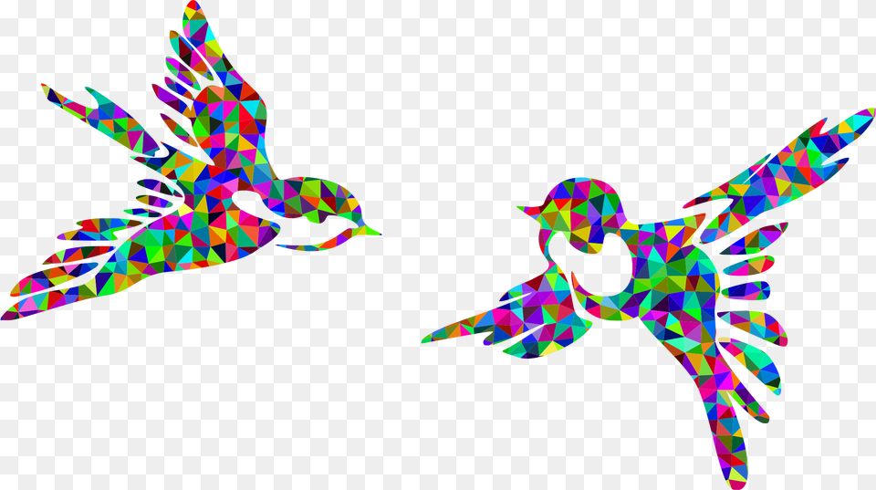 Low Poly Prismatic Stylized Birds Silhouette Icons Art Birds In Flight, Purple, Animal, Dinosaur, Reptile Free Png