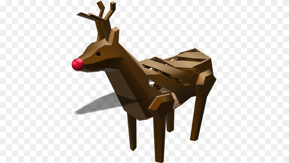 Low Poly Rudolph The Red Nosed Reindeer Reindeer, Animal, Deer, Mammal, Wildlife Png Image