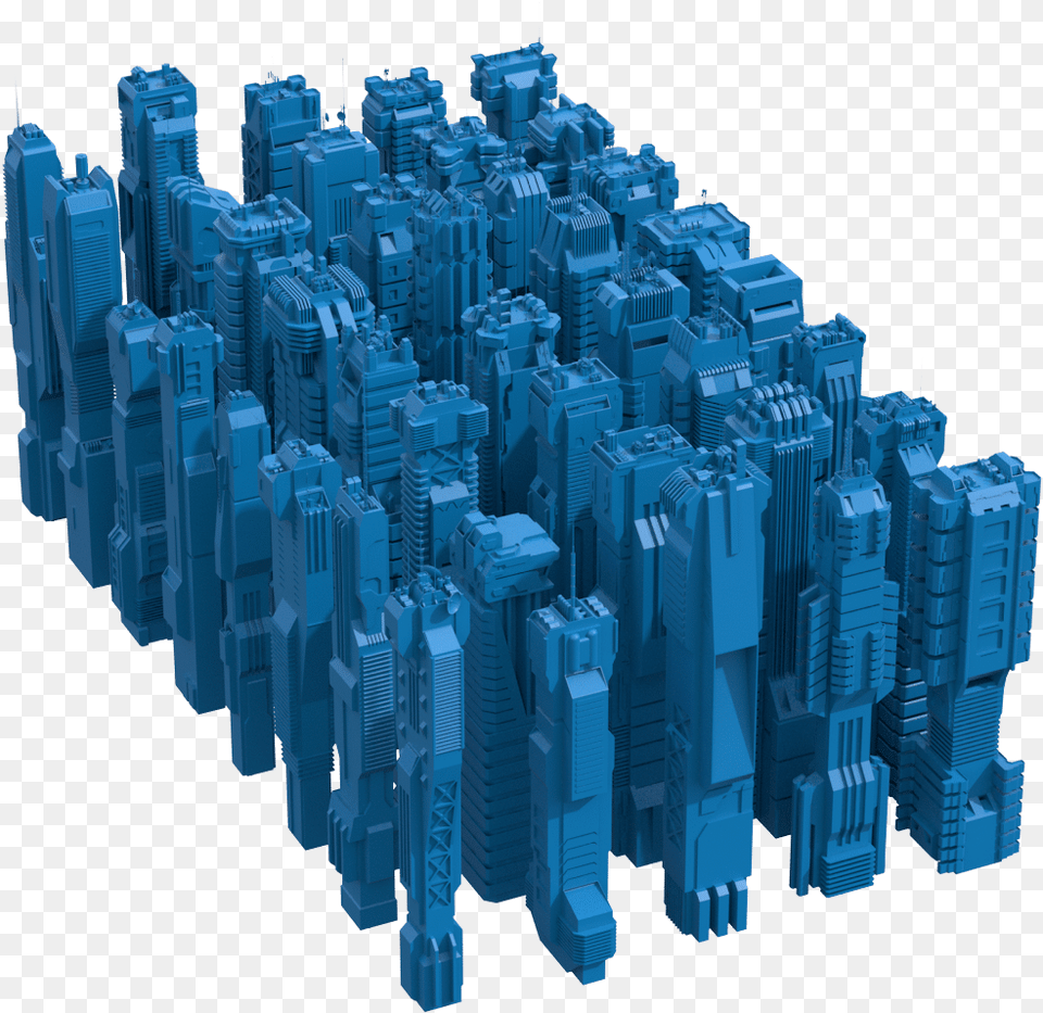Low Poly Sci Fi Skyscrapers, Architecture, Building, City, Urban Png Image