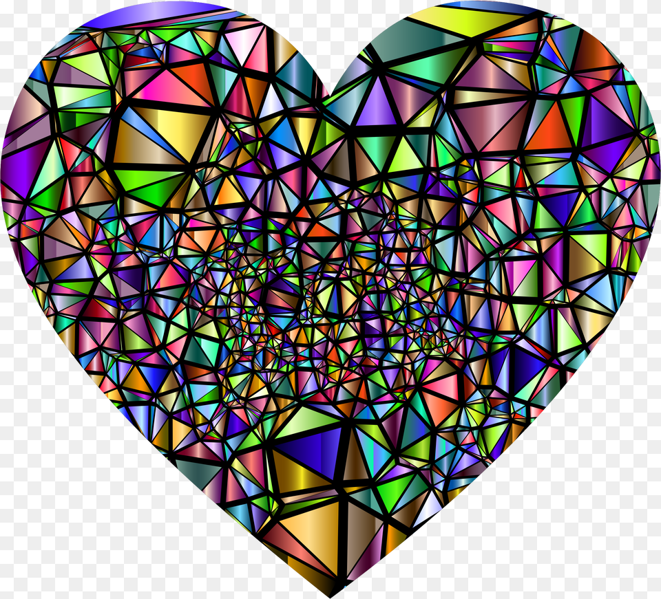 Low Poly Shattered Chromatic Heart With Background Glass Shattered Heart, Art, Chandelier, Lamp, Stained Glass Free Png