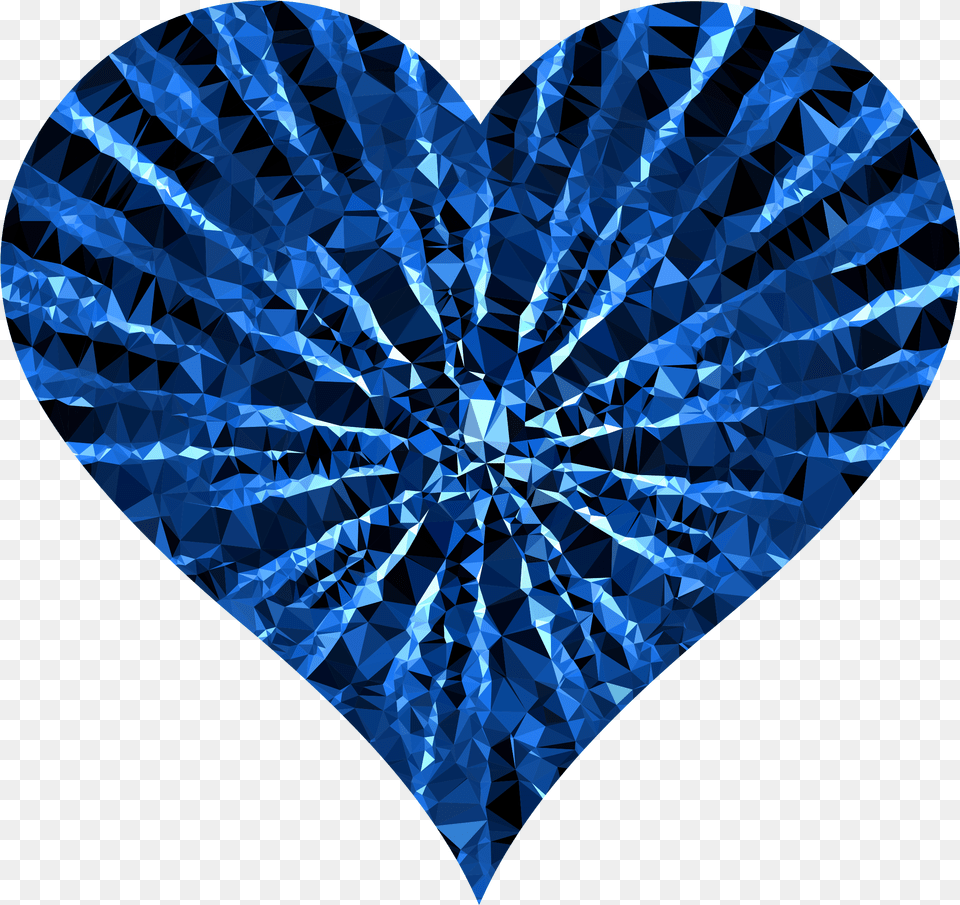 Low Poly Shattered Heart Blue Image Blue Heart Broken, Accessories, Diamond, Gemstone, Jewelry Free Transparent Png