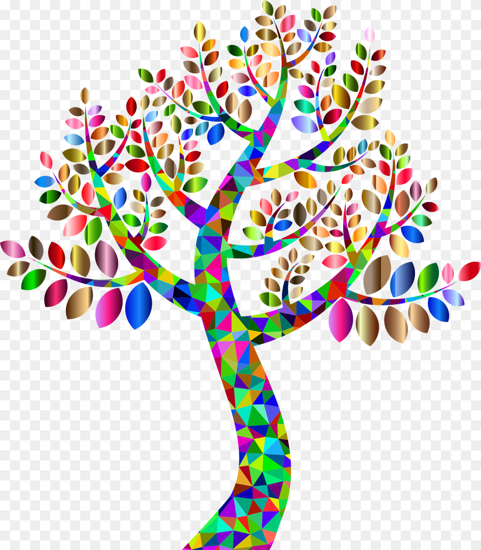 Low Poly Simple Prismatic Tree Clip Arts Colorful Family Tree Clipart, Pattern, Art, Graphics, Paper Png