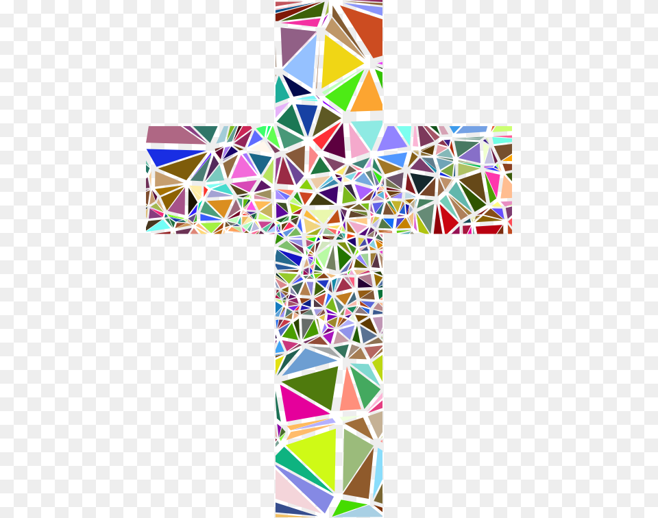 Low Poly Stained Glass Cross Stained Glass Cross Clipart, Art, Symbol, Stained Glass Png Image