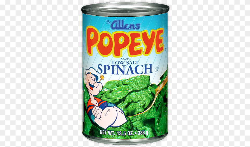 Low Salt Spinach Popeye Spinach, Aluminium, Tin, Can, Canned Goods Png Image