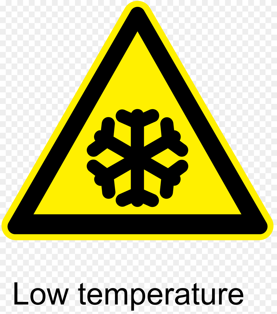Low Temperature Warning Sign Clipart, Symbol, Outdoors, Nature, Road Sign Png Image