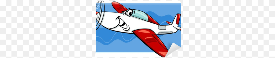 Low Wing Air Plane Cartoon Illustration Wall Mural Avion Comic, Aircraft, Airplane, Jet, Transportation Free Transparent Png