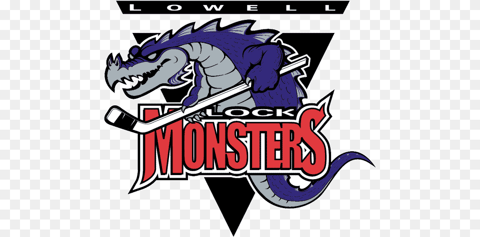 Lowell Lock Monsters Primary Logo Logos Hockey Blue Triangle, Person Png Image