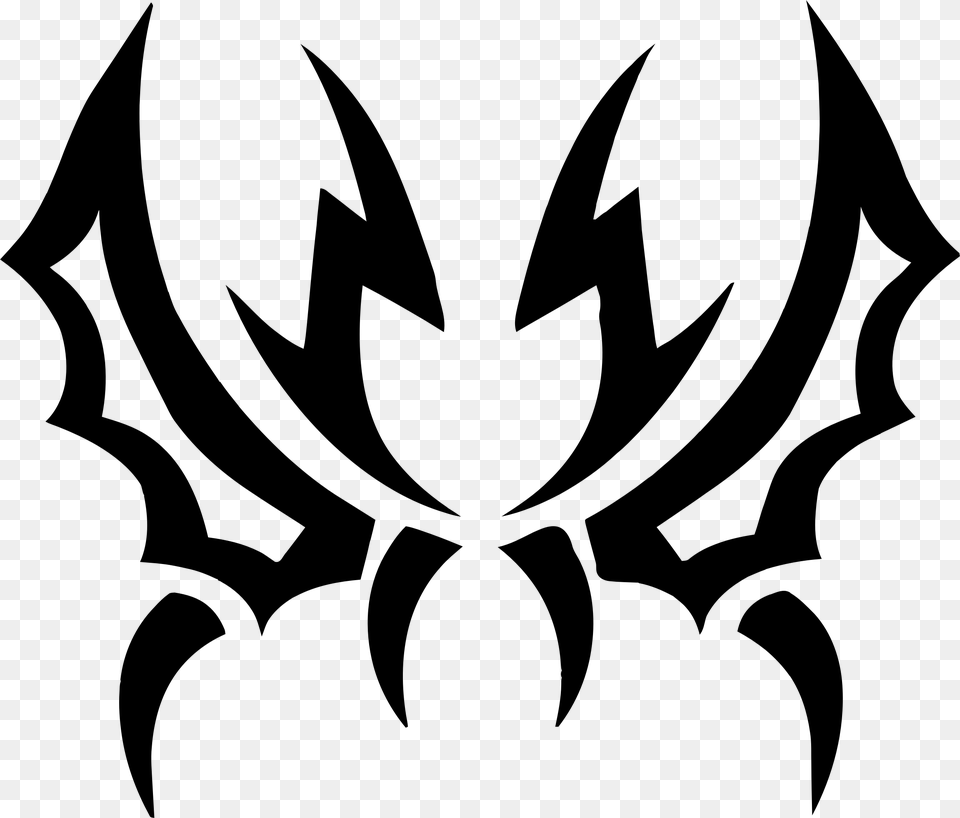 Lower Back Tattoo History Of Tattooing Dingbat Font Designs Tribal Wings, Gray Free Transparent Png