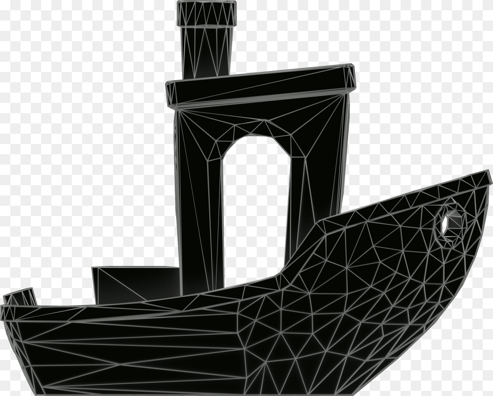 Lowpoly Wireframe Dark Side View Benchy Side View, Cad Diagram, Diagram, Art, Electronics Free Png