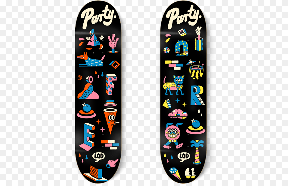 Lqd Party Decks Skateboard Deck Free Transparent Png