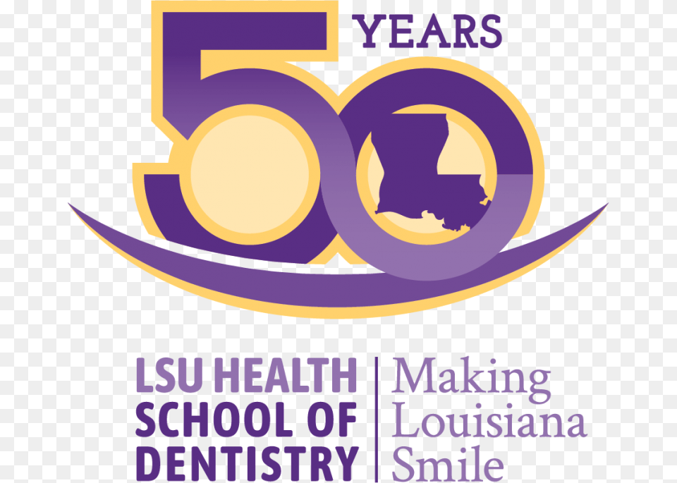 Lsu 2018 Dentistry 50thlogo Color 768x685 Lsu School Of Dentistry, Advertisement, Poster, Purple Png Image