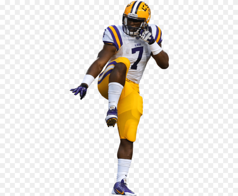 Lsu Football U0026 Footballpng Transparent Images College Football Player, American Football, Football Helmet, Helmet, Person Png