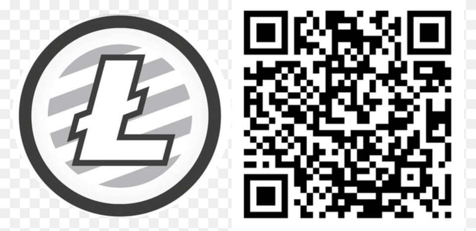 Ltc Combo Litecoin Logo Small, Qr Code, Text, Symbol Png