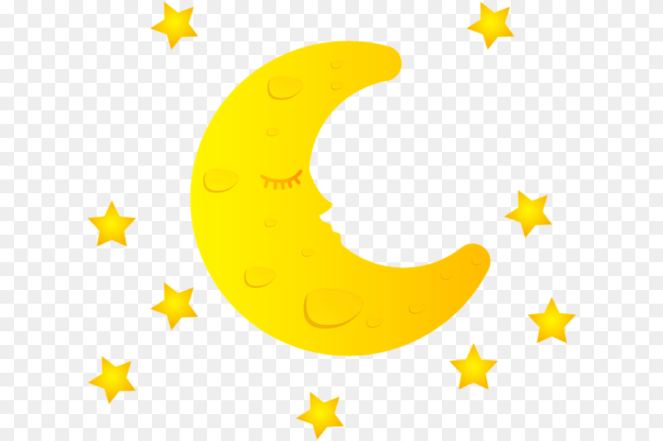 Lua Crescente Com Estrelas Moon Clipart, Nature, Night, Outdoors, Symbol Free Png
