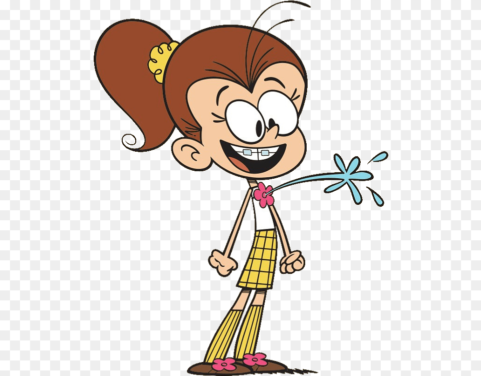 Luan Loud Water Squirting Flower Loud House Luan Loud, Cartoon, Person, Face, Head Png Image