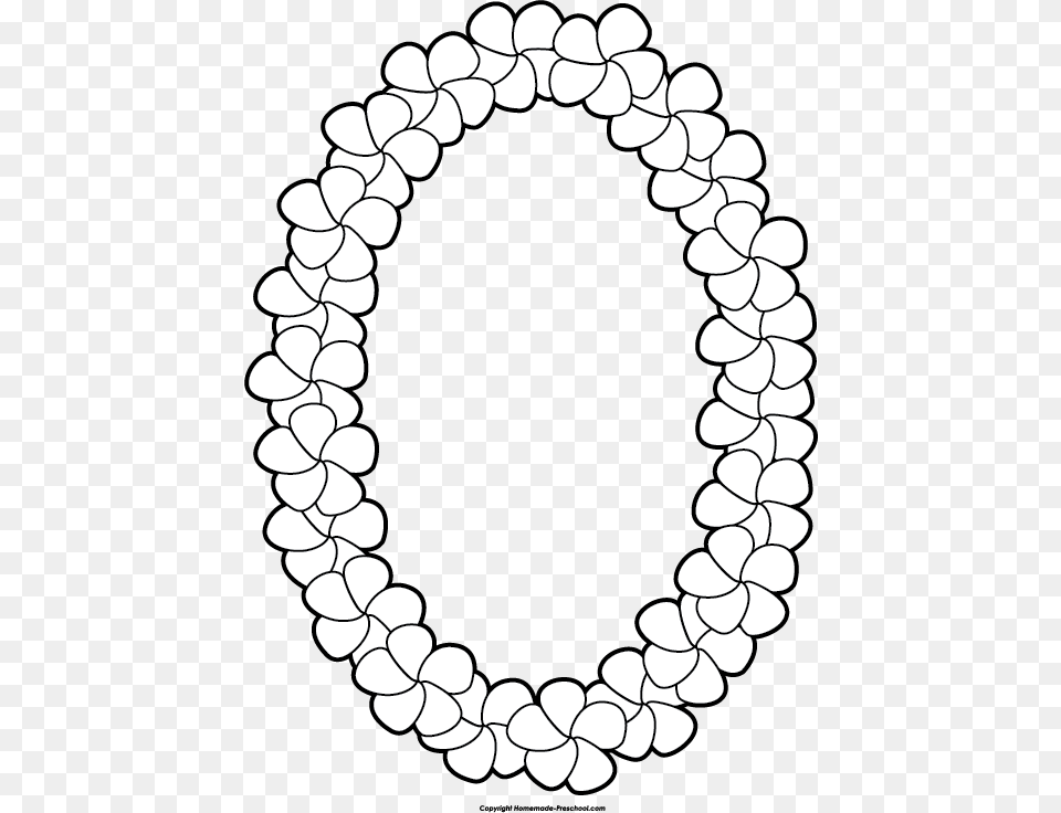 Luau Clipart Lei Hawaiian Black And White Flower Leis, Oval, Accessories, Jewelry, Necklace Png Image
